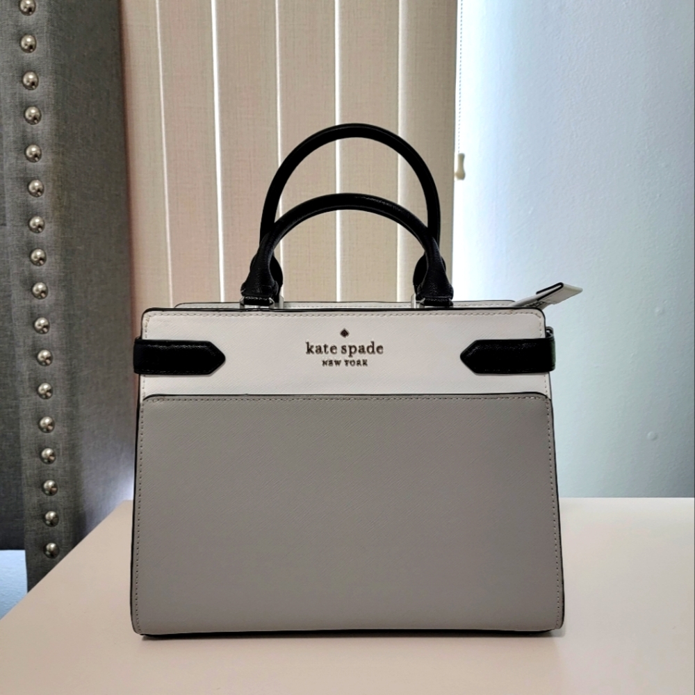 Kate Spade Staci / Madison Medium Satchel Nimbus Grey Color block